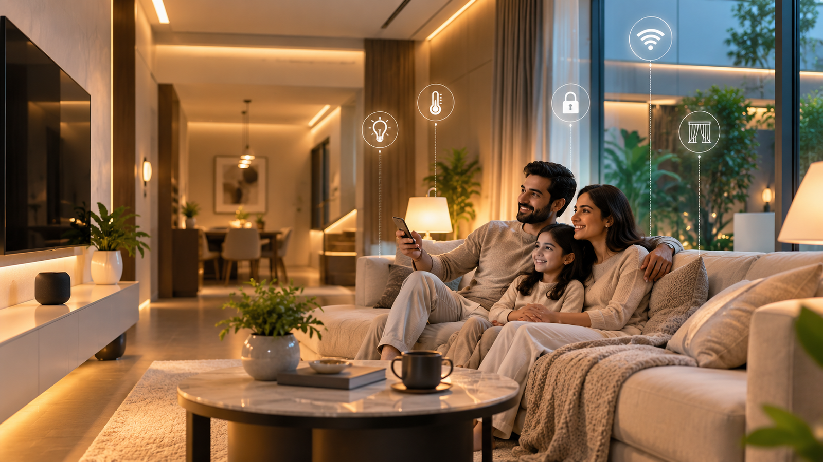 Family in a smart home