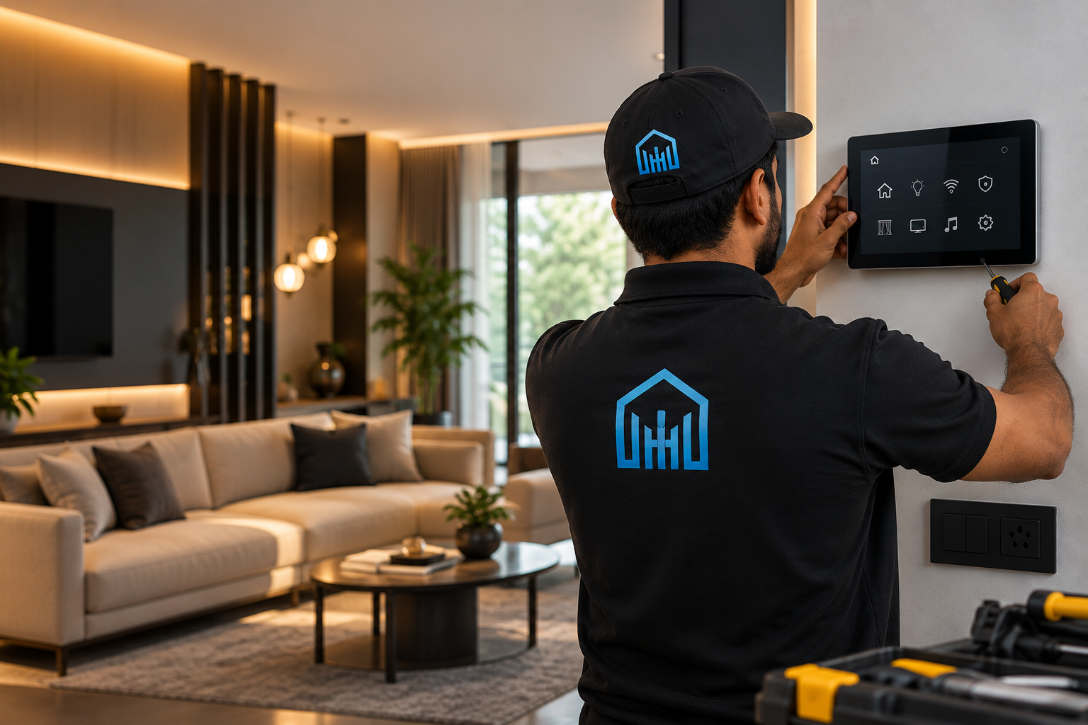 Homeytansix installer fitting a smart panel